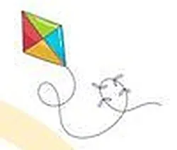 Hand-drawn kite doodle