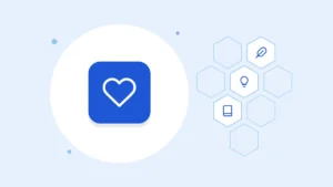 Illustration of a heart icon representing a short story about patience and small steps