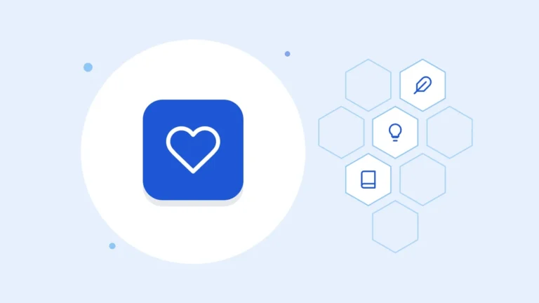 Illustration of a heart icon representing a short story about patience and small steps